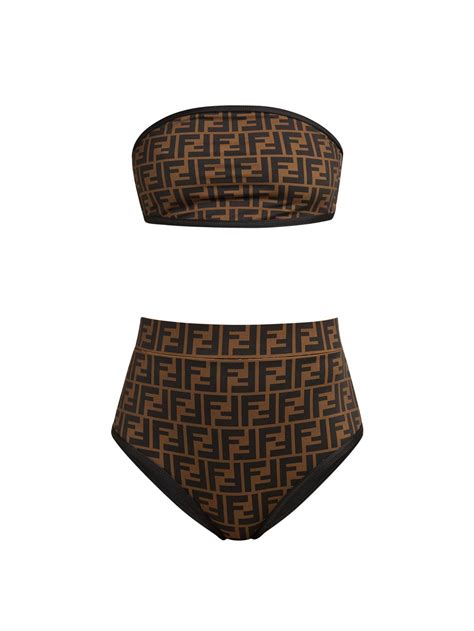 fendi ff printed bikini women|fendi high waisted swimsuit.